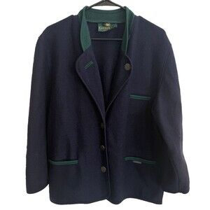 Giesswein Pure Wool Womens Coat Jacket Cardigan Sz 10 Jacket 40 Austria Blue